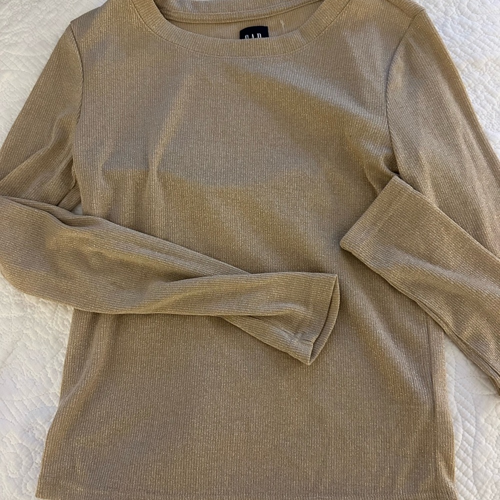 GAP Women's gold Crew Neck Top